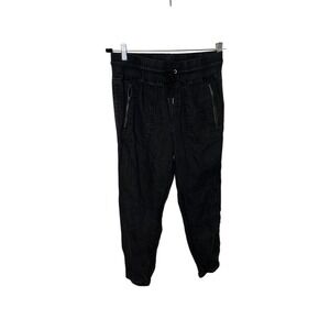 Athleta‎ Cabo Linen Jogger Pants Black Lightweight Comfort Casual Womens Size 6